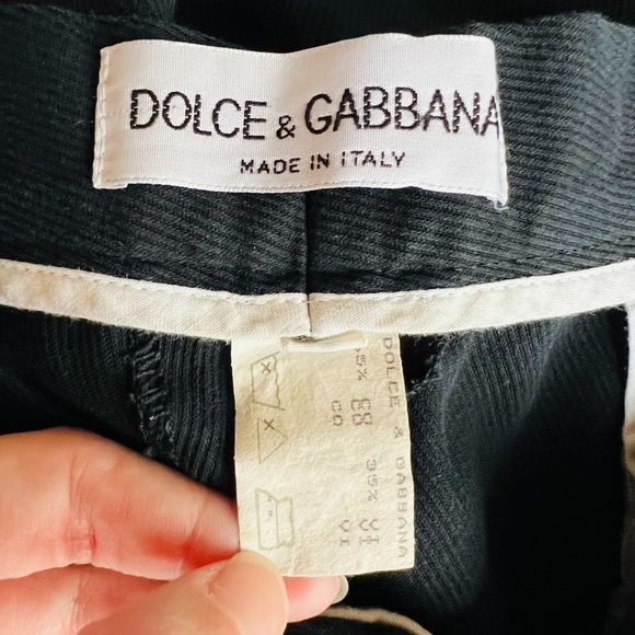 Vintage DOLCE and CABBANA Made in Italy Black High Waist Straight Trousers Pants - Picture 8 of 13